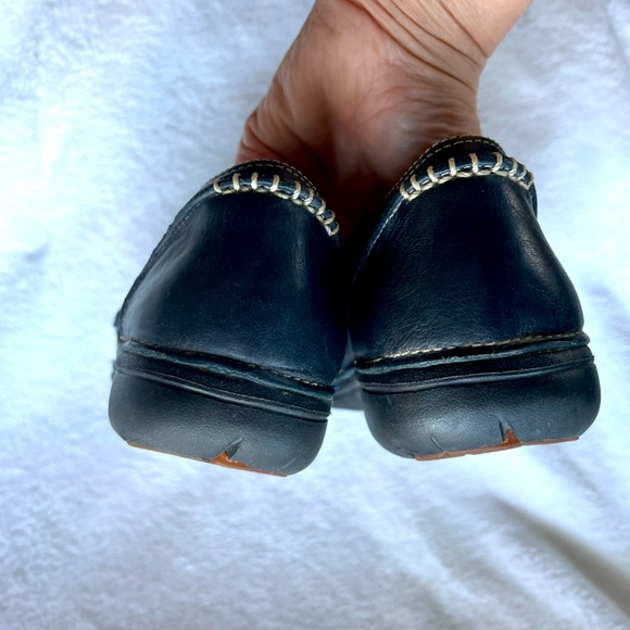 Clarks Unstructured Mary Jane Flats Womens Size 9 Navy Leather Loafers Mocs - Picture 8 of 14